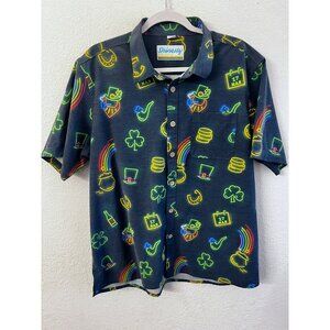 Shinesty St Patrick’s Day Mahalo nerds Hawaiian shirt mens size XL
